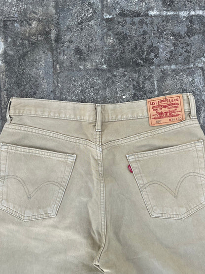 Vintage Levi's 550 Relaxed Fit Khaki Jeans (34)