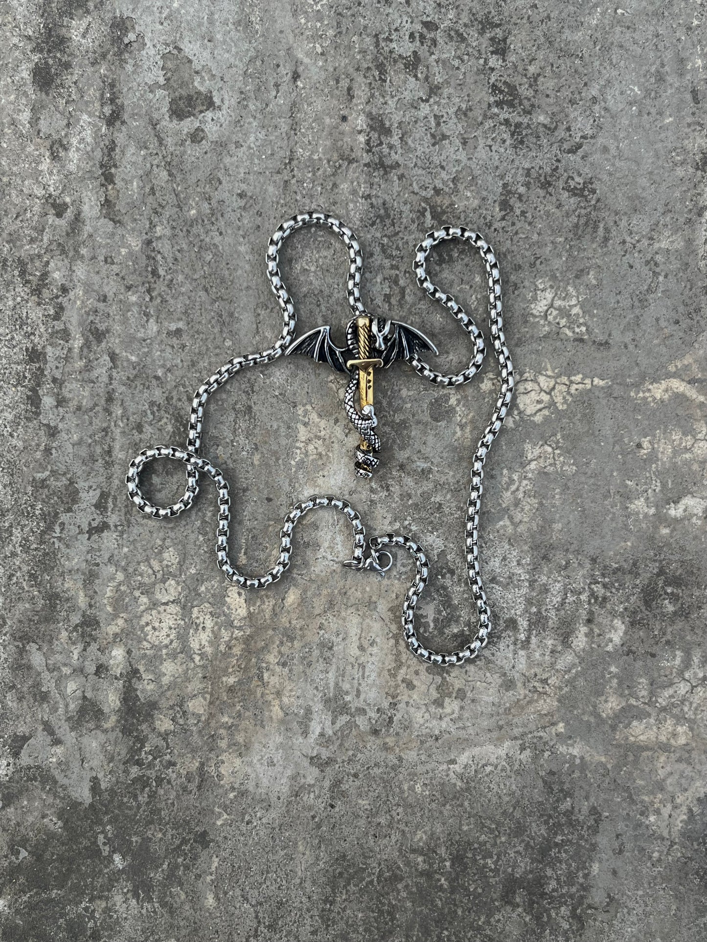 Vintage Snake and Sword Pendant