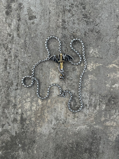 Vintage Snake and Sword Pendant