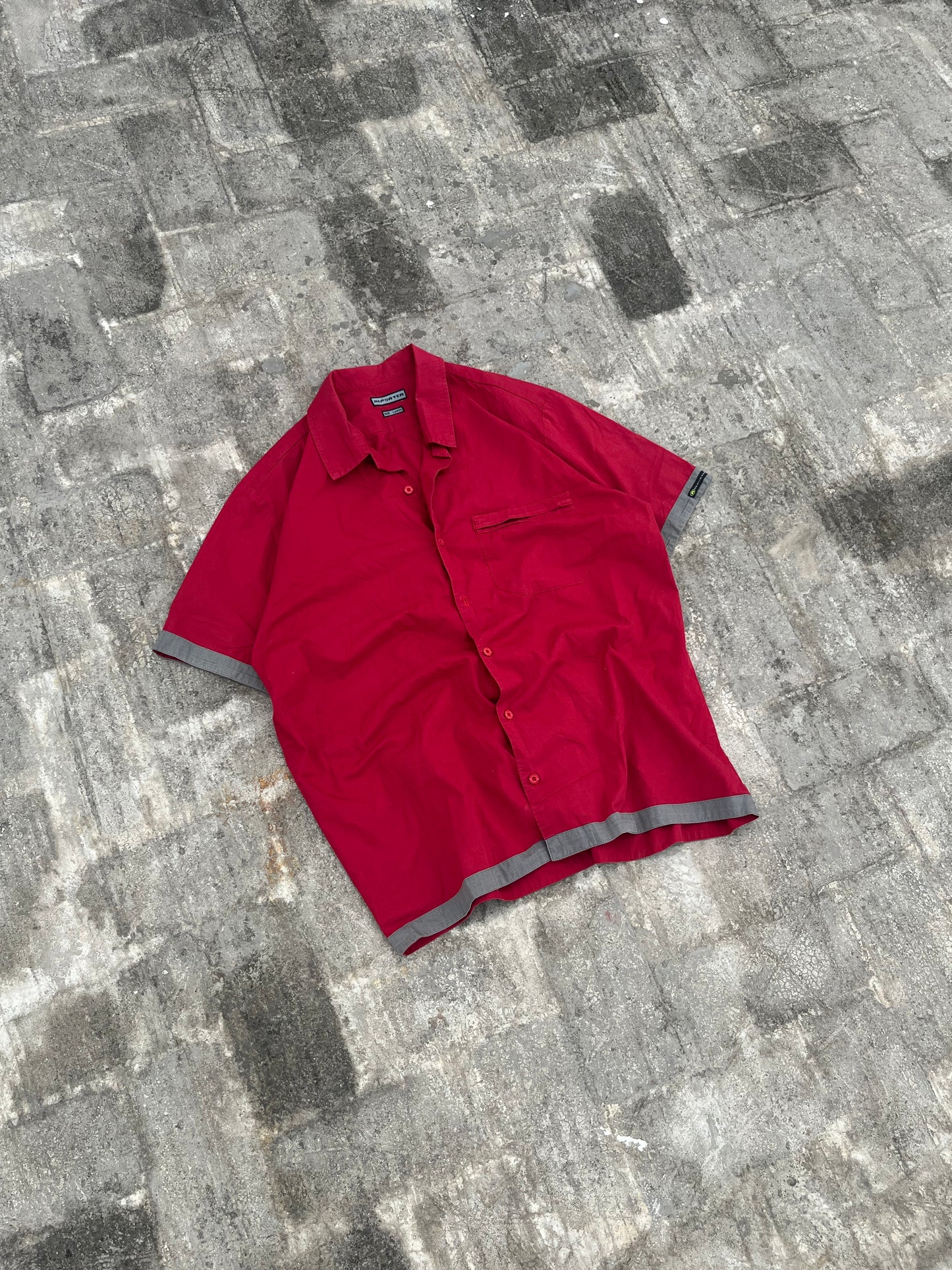 Vintage Red Boxy Cropped Mechanic Tee (M/L)