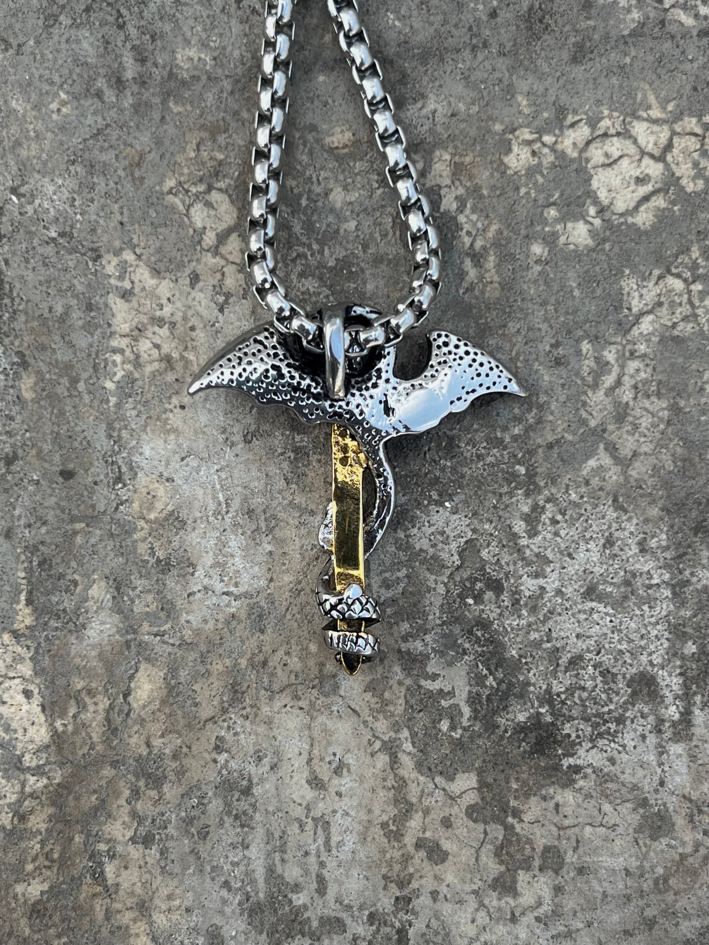 Vintage Snake and Sword Pendant