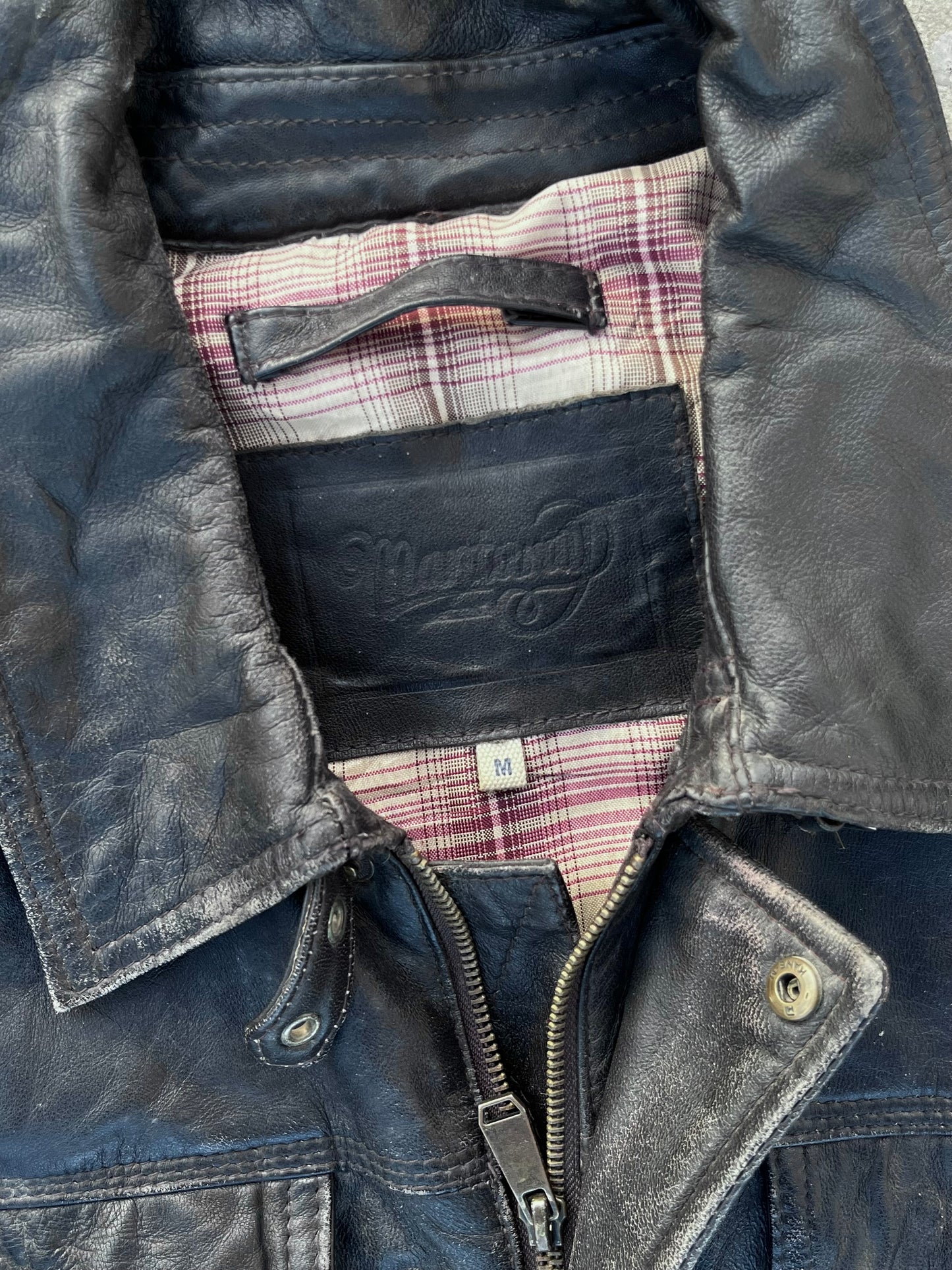 Long Vintage leather jacket (M/L)