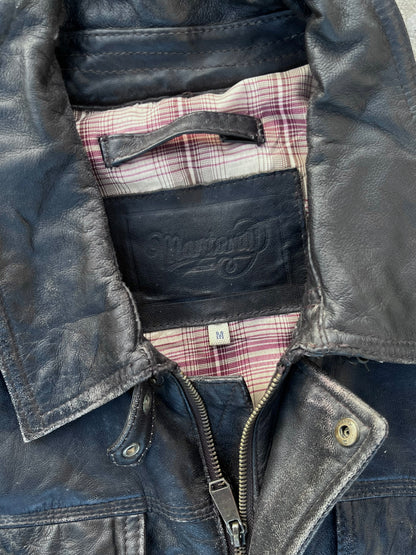 Long Vintage leather jacket (M/L)