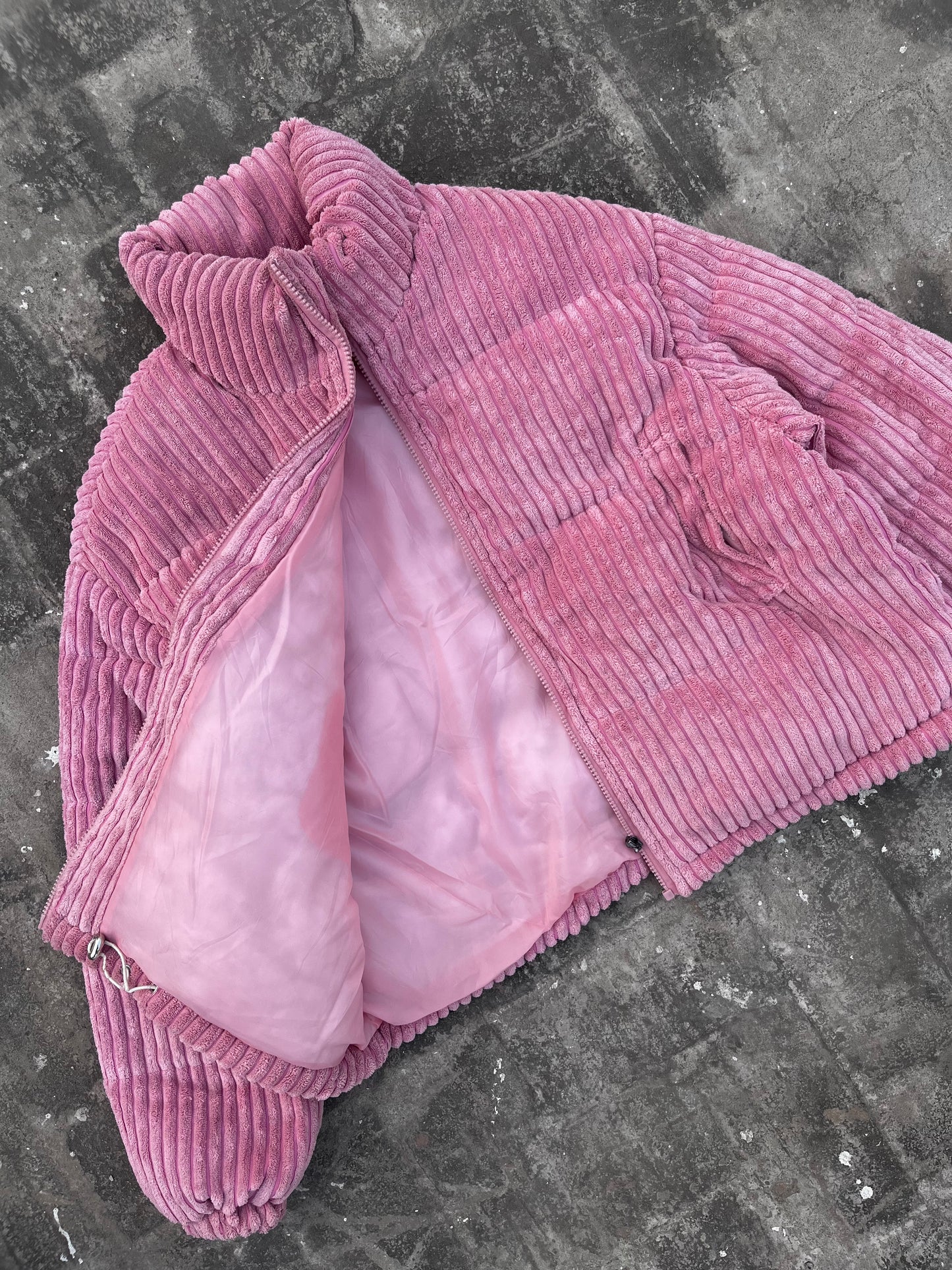 Pink Corduroy Puffer Jacket