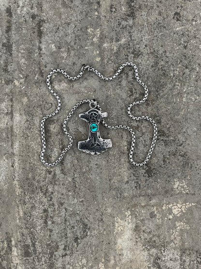 Mythic Thor's Hammer Blue Eye Pendant