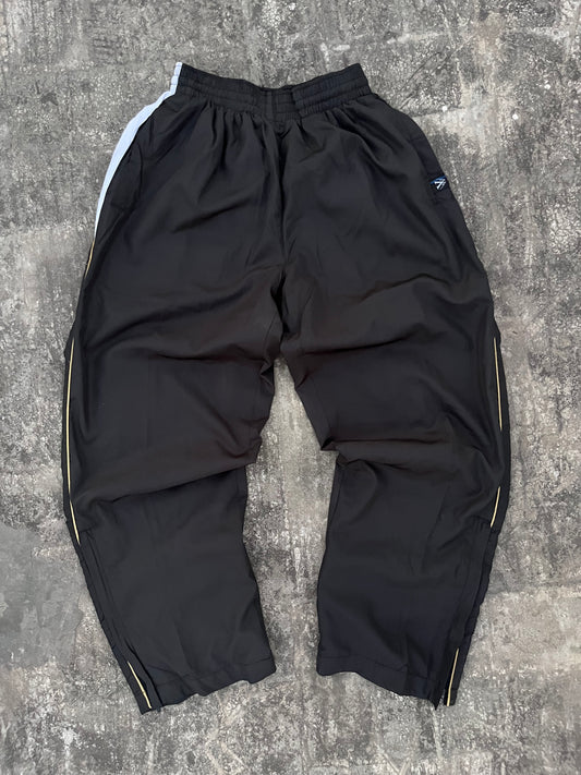 V Black Trackpants with Gold Stripes (M)