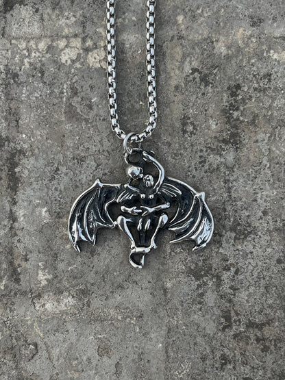 Vintage Silver Winged Gargoyle Pendant