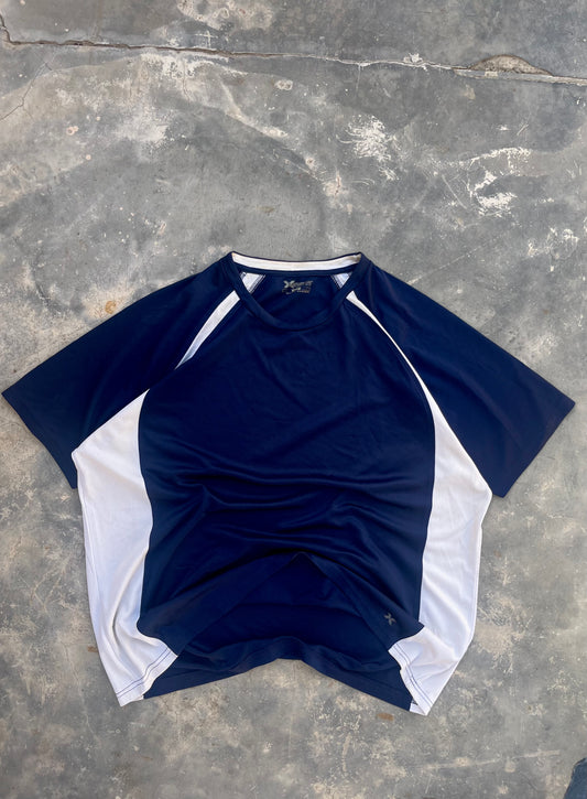 X Blue White Simple Jersey Tee (L)