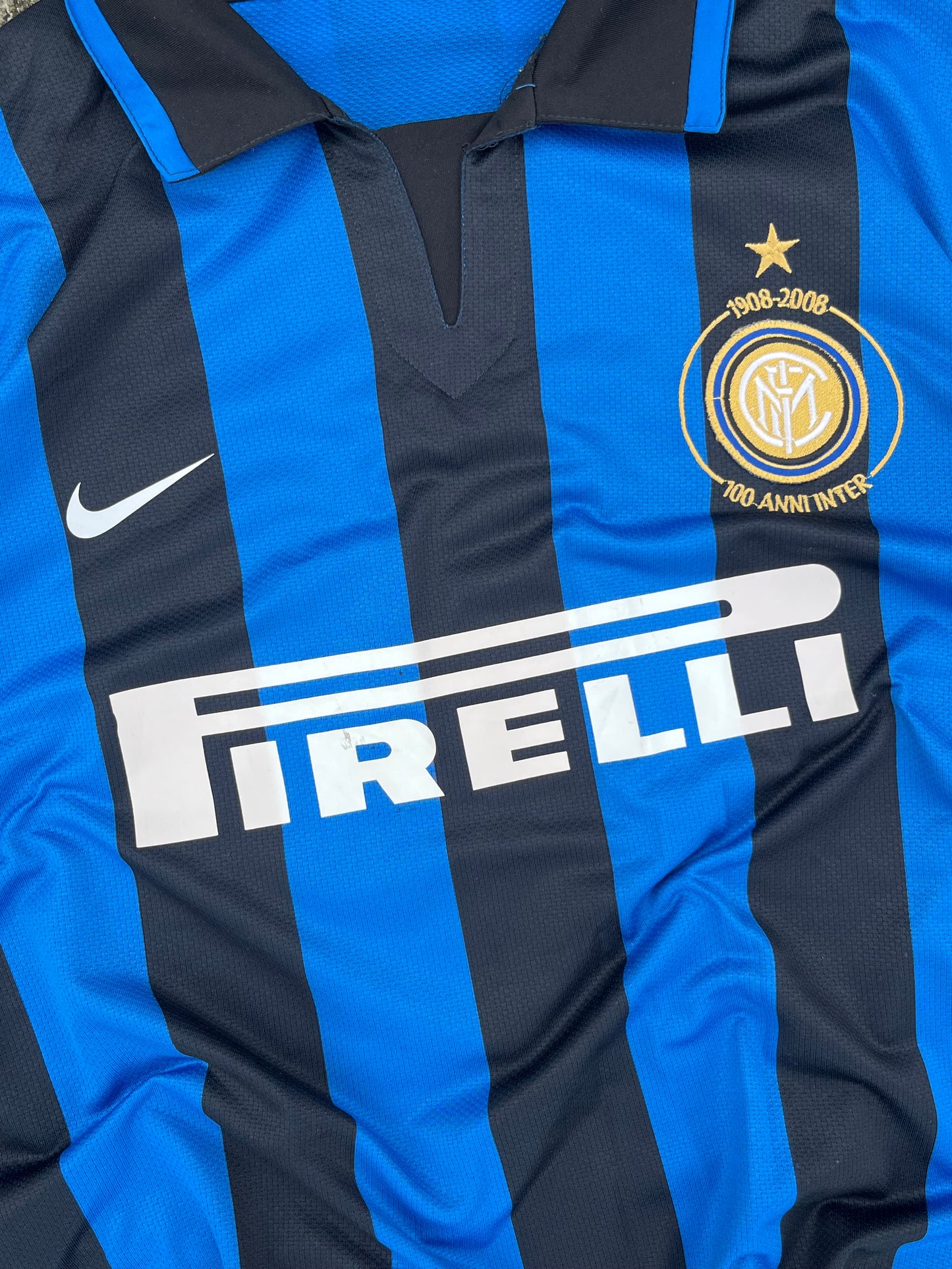 Nike InterMilan Football Club 1908-2008 100th Anniversary Pirelli Jersey Replica (M)