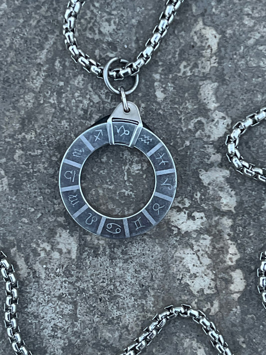 Zodiac Sign Wheel Pendant