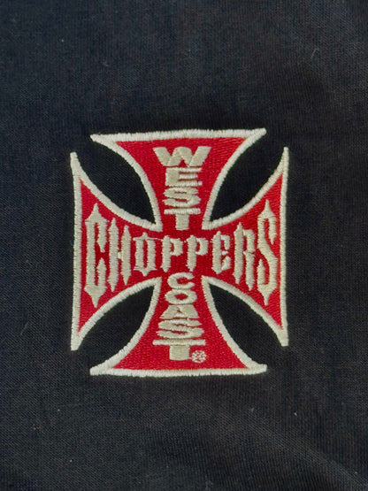 Vintage West Coast Choppers "El Diablo" Zip-Up Hoodie - Straight to Hell Sleeve - Early 2000s Y2K Biker (M)