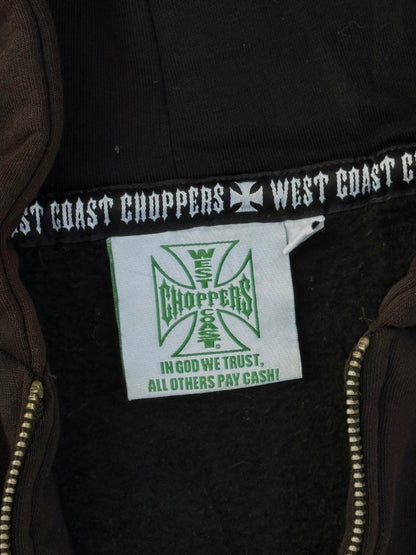 Vintage West Coast Choppers "El Diablo" Zip-Up Hoodie - Straight to Hell Sleeve - Early 2000s Y2K Biker (M)