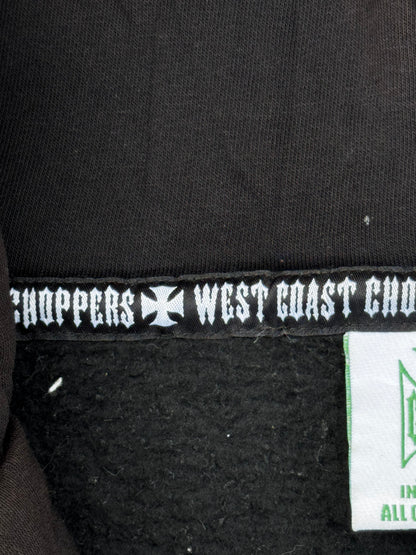 Vintage West Coast Choppers "El Diablo" Zip-Up Hoodie - Straight to Hell Sleeve - Early 2000s Y2K Biker (M)