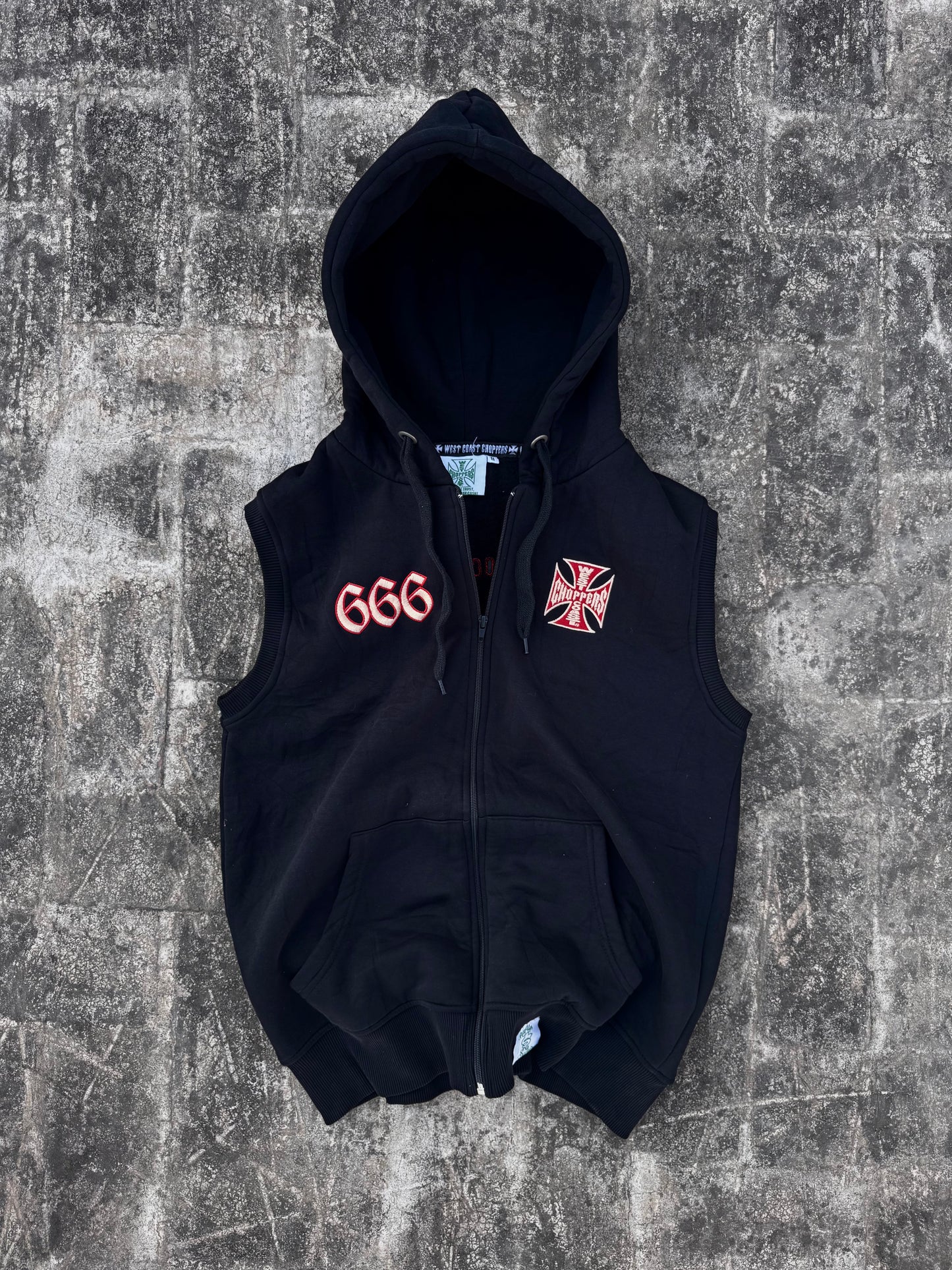 West Coast Choppers Chapel "666" Sleeveless Hoodie (M)