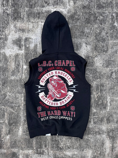 West Coast Choppers Chapel "666" Sleeveless Hoodie (M)