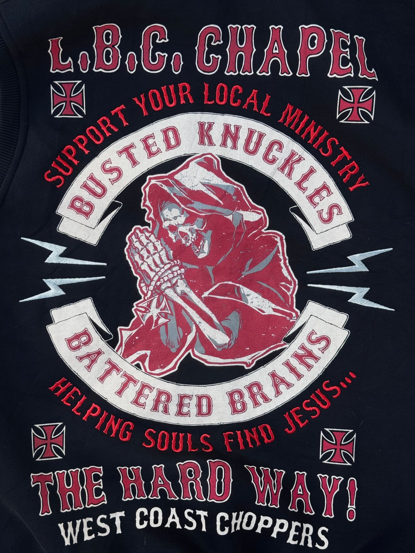 West Coast Choppers Chapel "666" Sleeveless Hoodie (M)
