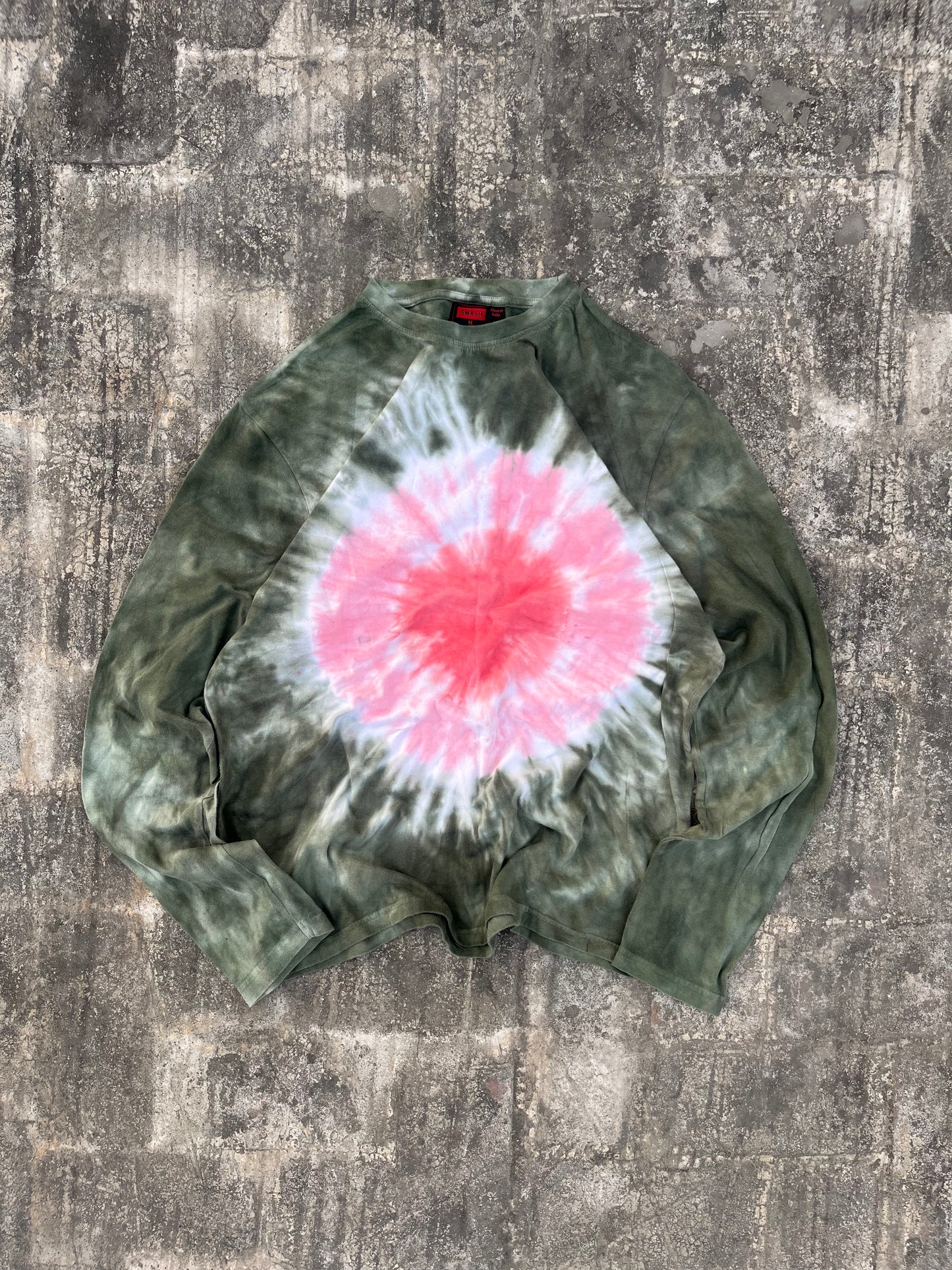 Smash Green / Pink Tie Dye Full Sleeves Tee (M)