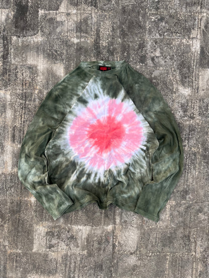 Smash Green / Pink Tie Dye Full Sleeves Tee (M)