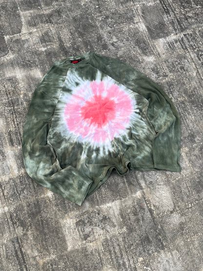 Smash Green / Pink Tie Dye Full Sleeves Tee (M)