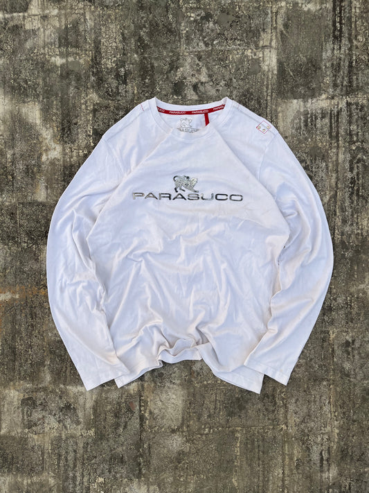 White Parasuco Metallic Logo Full Sleeves Tee (L/XL)
