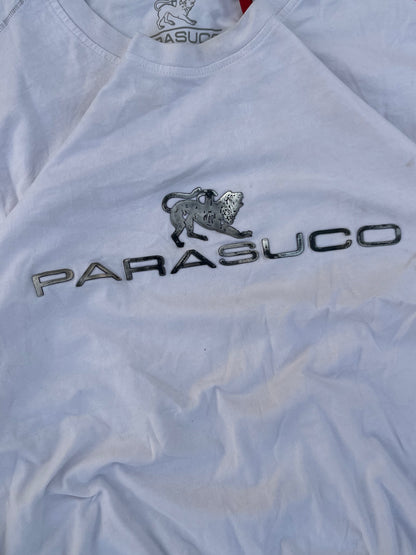 White Parasuco Metallic Logo Full Sleeves Tee (L/XL)
