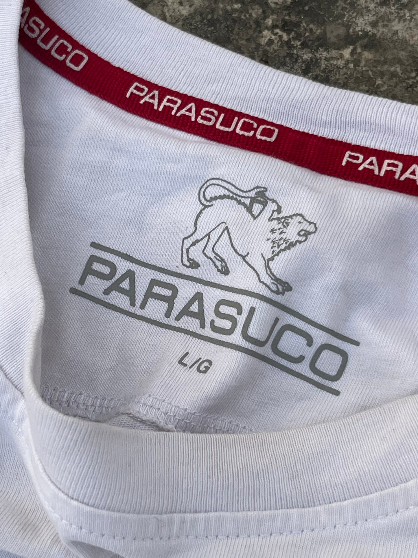 White Parasuco Metallic Logo Full Sleeves Tee (L/XL)