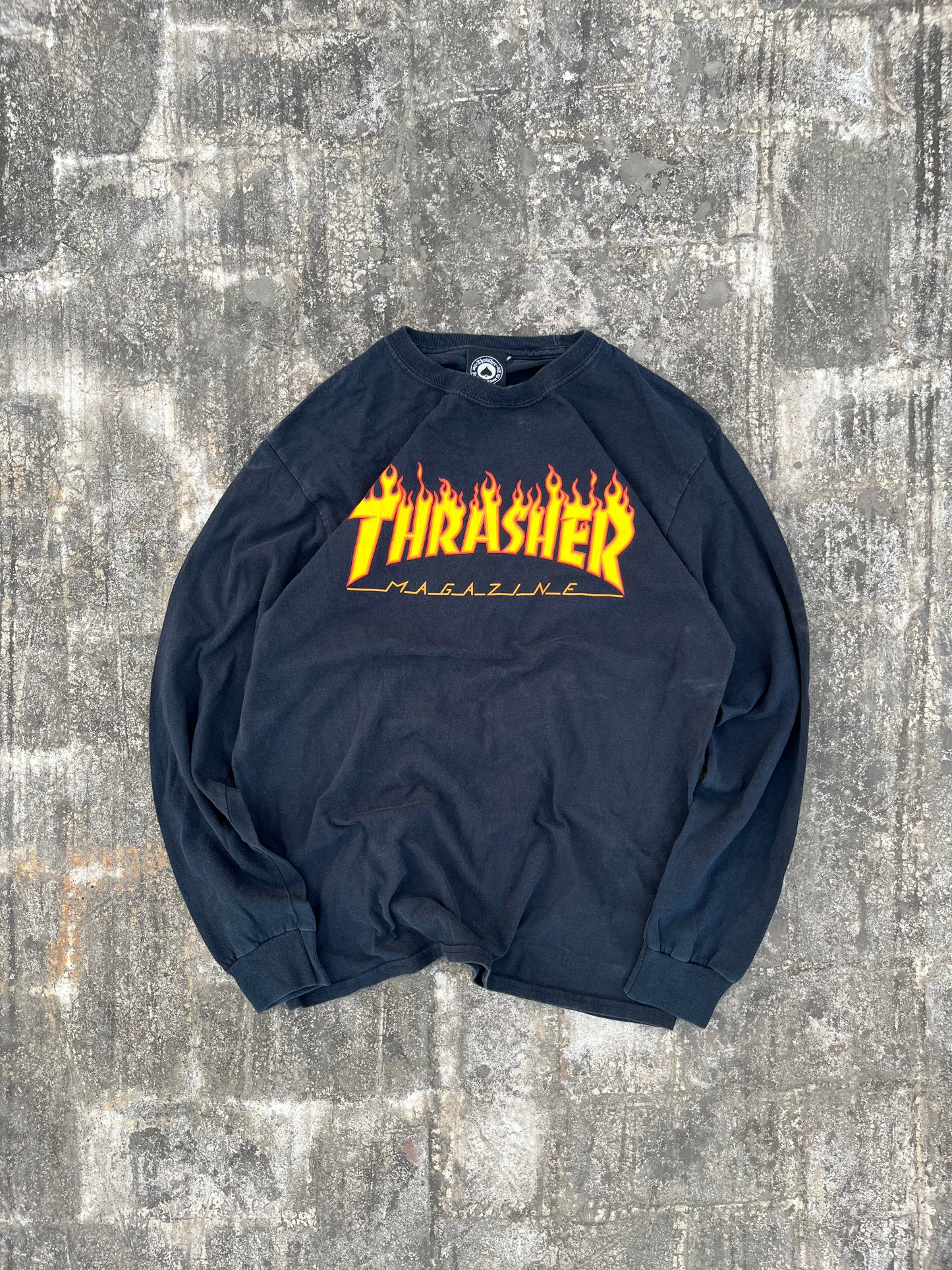 Vintage Thrasher Black / Yellow Full Sleeves Tee (M)