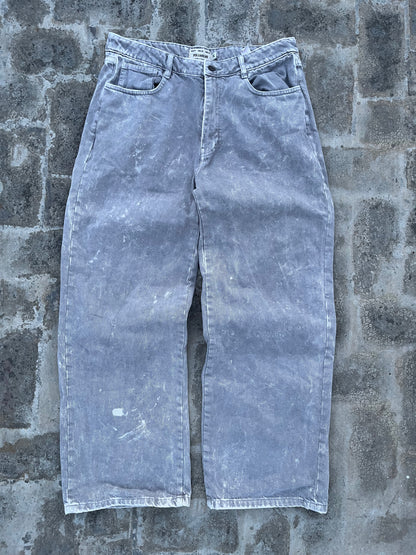 Pull and Bear Grey Stone Washed Baggy Jeans (34)