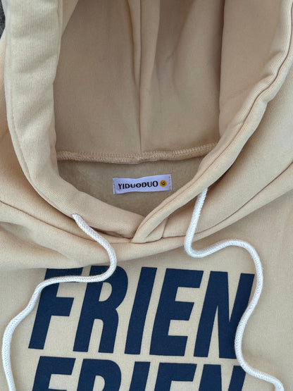 Yiduoduo Beige Frien Oversized Hoodie (S/M)