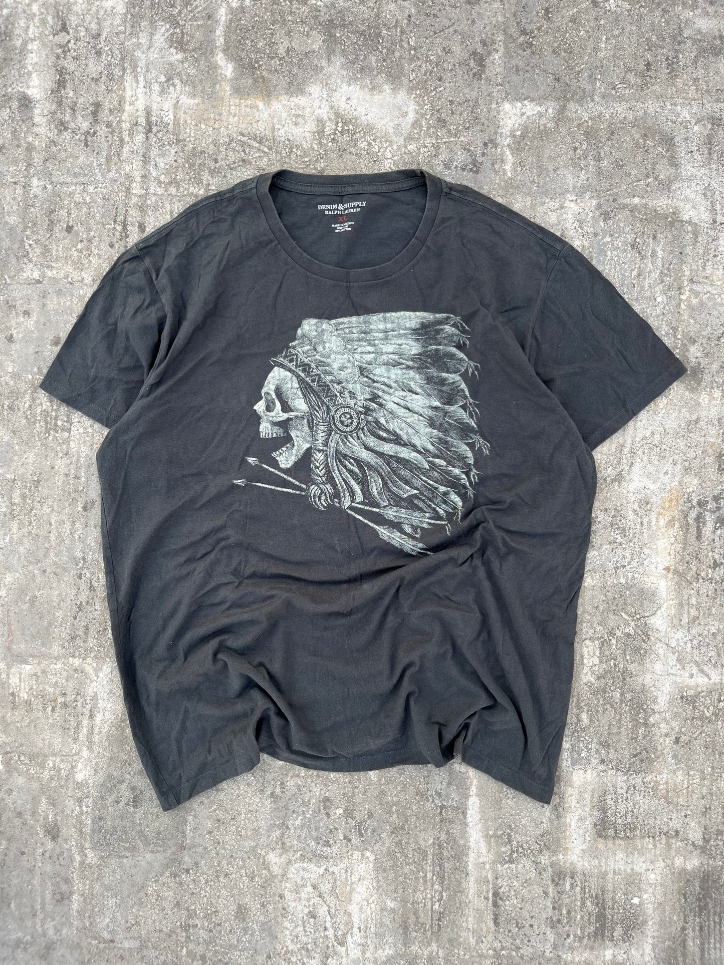 Vintage Ralph Lauren - Denim and Supply Native American Skull Graphic Tee (L/XL)