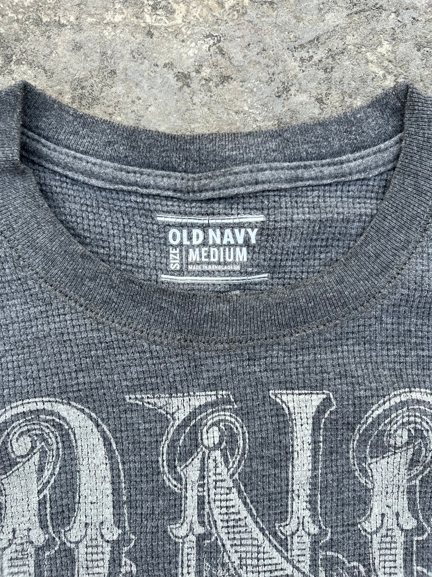 Old Navy Honor Waffle Knit Texturized Graphic Oversized Tee (M/L)