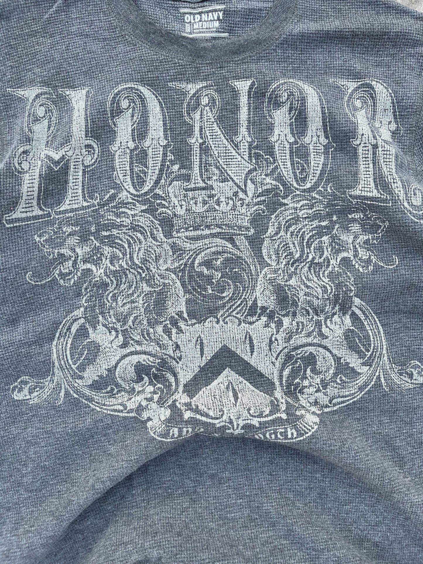Old Navy Honor Waffle Knit Texturized Graphic Oversized Tee (M/L)