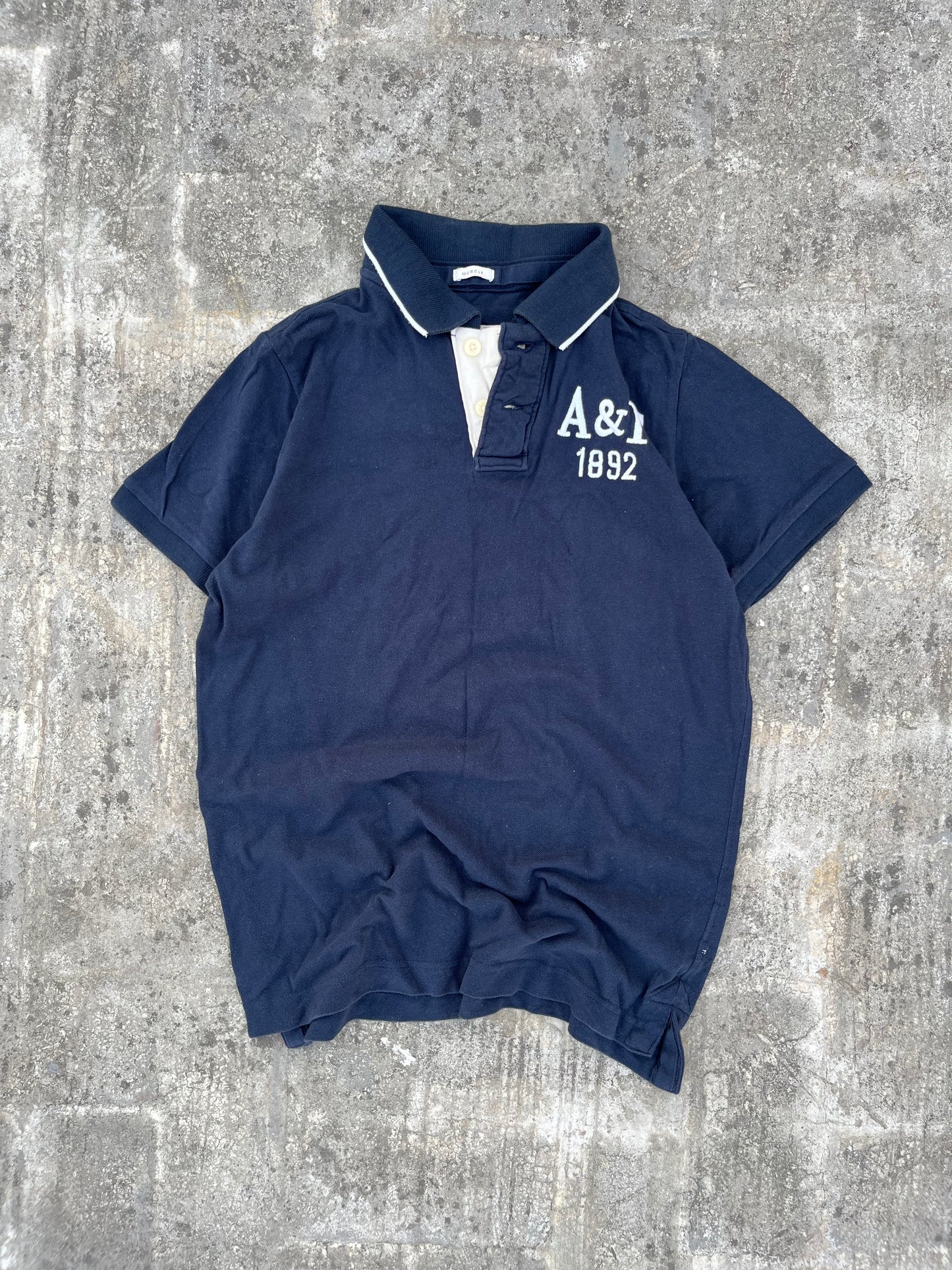 Abercrombie and Fitch Blue Muscle Fit Polo (M)
