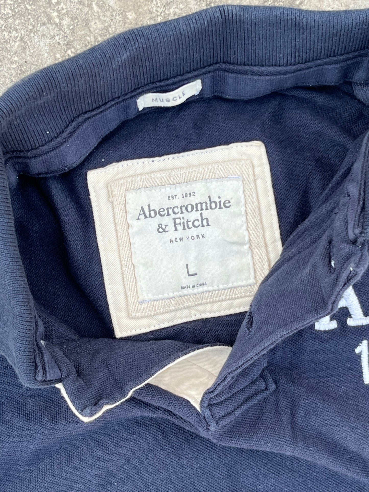 Abercrombie and Fitch Blue Muscle Fit Polo (M)
