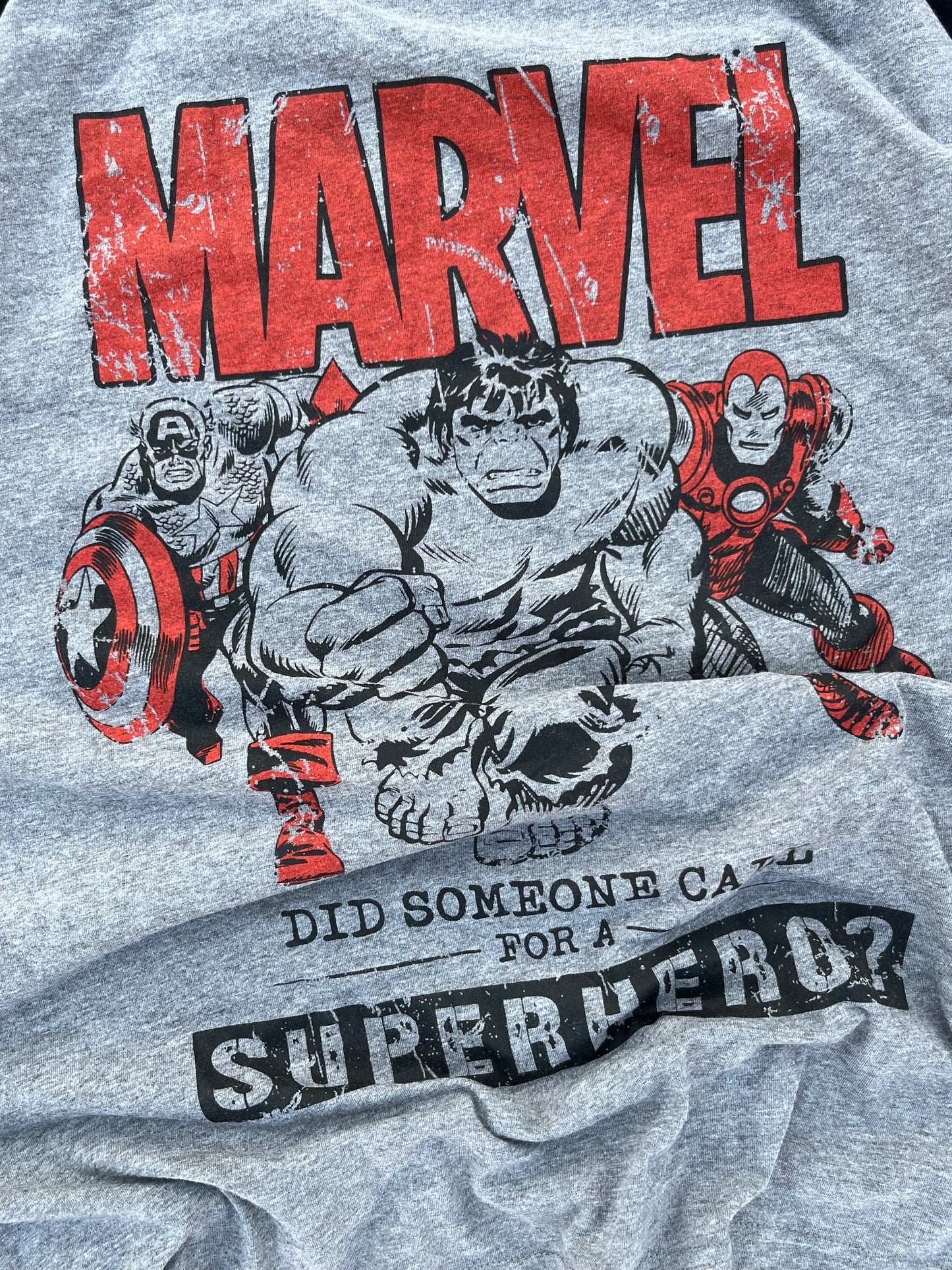 Vintage Marvel Raglan Full Sleeves Oversized Graphic Tee (L)