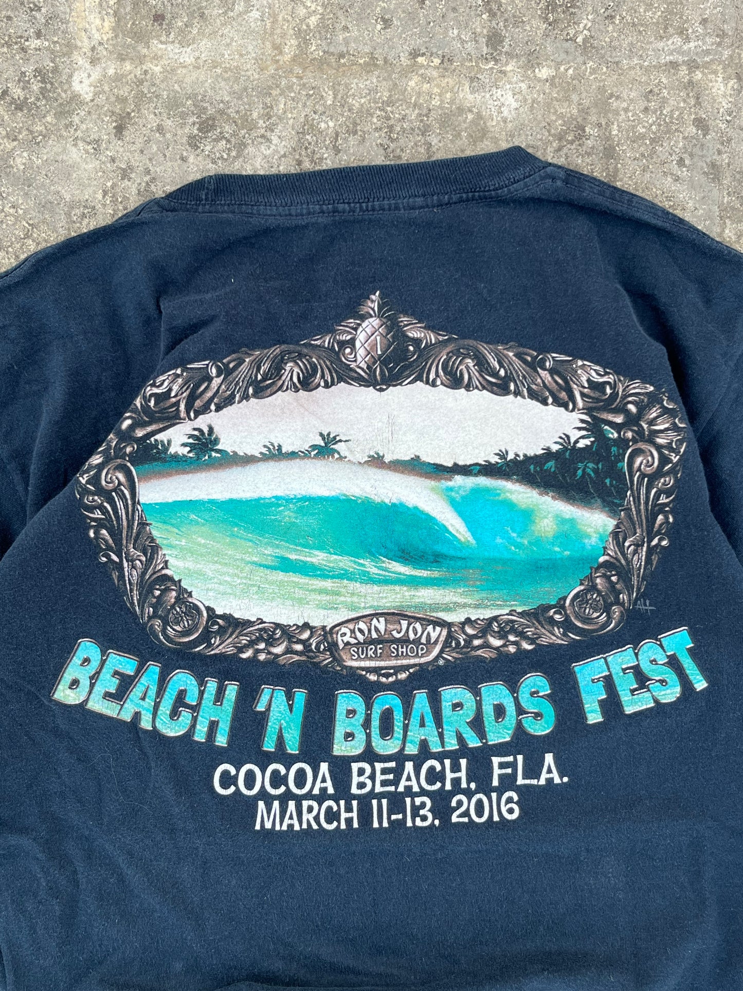 Vans x Ron Jon Surf Shop 2016 Blue Graphic Tee (M)
