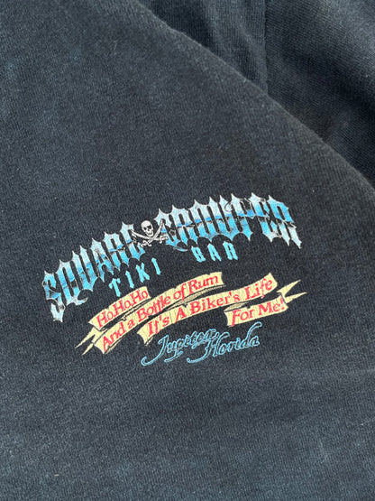 Vintage Square Grouper Tiki Bar Pirates and Choppers Graphic Tee (M/L)
