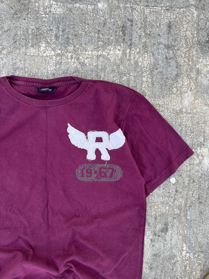 Vintage Polo by Ralph Lauren Maroon "R" Patchwork Tee (M)