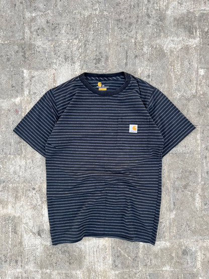 Carhartt Workwear Black and Grey Striped Tee (M)