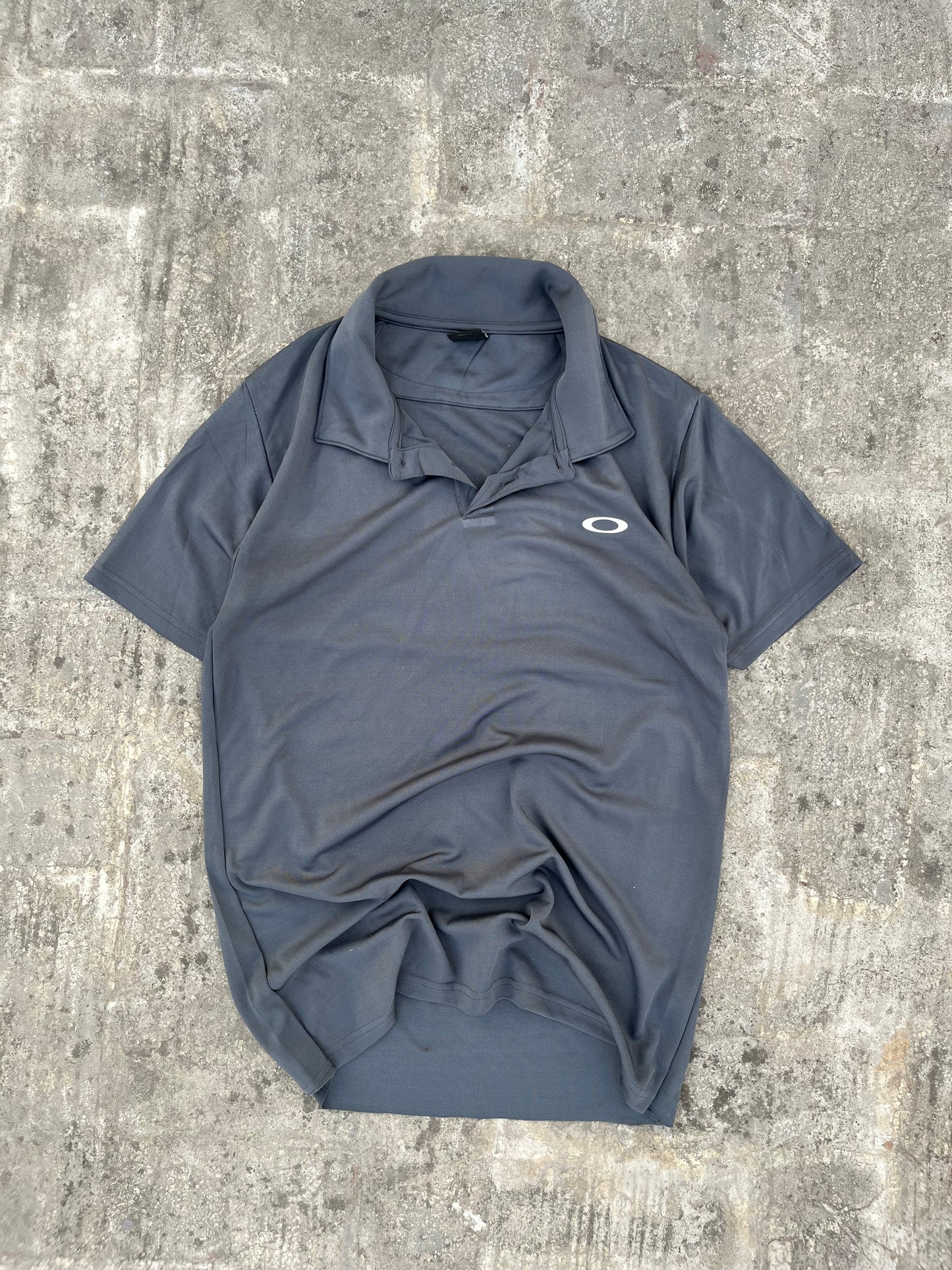 Vintage Grey Oakley Polo Jersey (M)