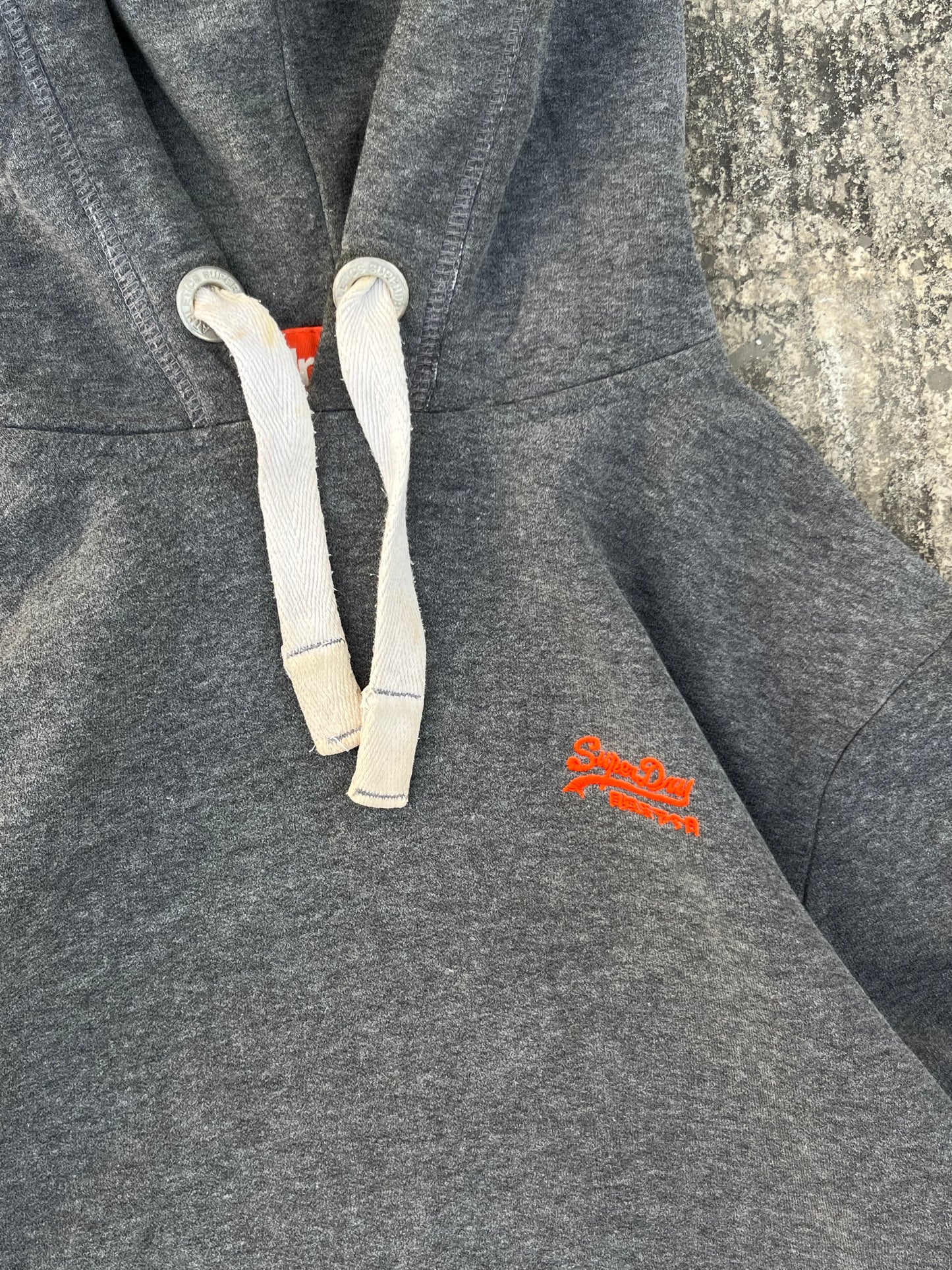 Vintage SuperDry Grey Orange Label Hoodie (M)