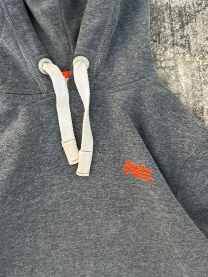Vintage SuperDry Grey Orange Label Hoodie (M)