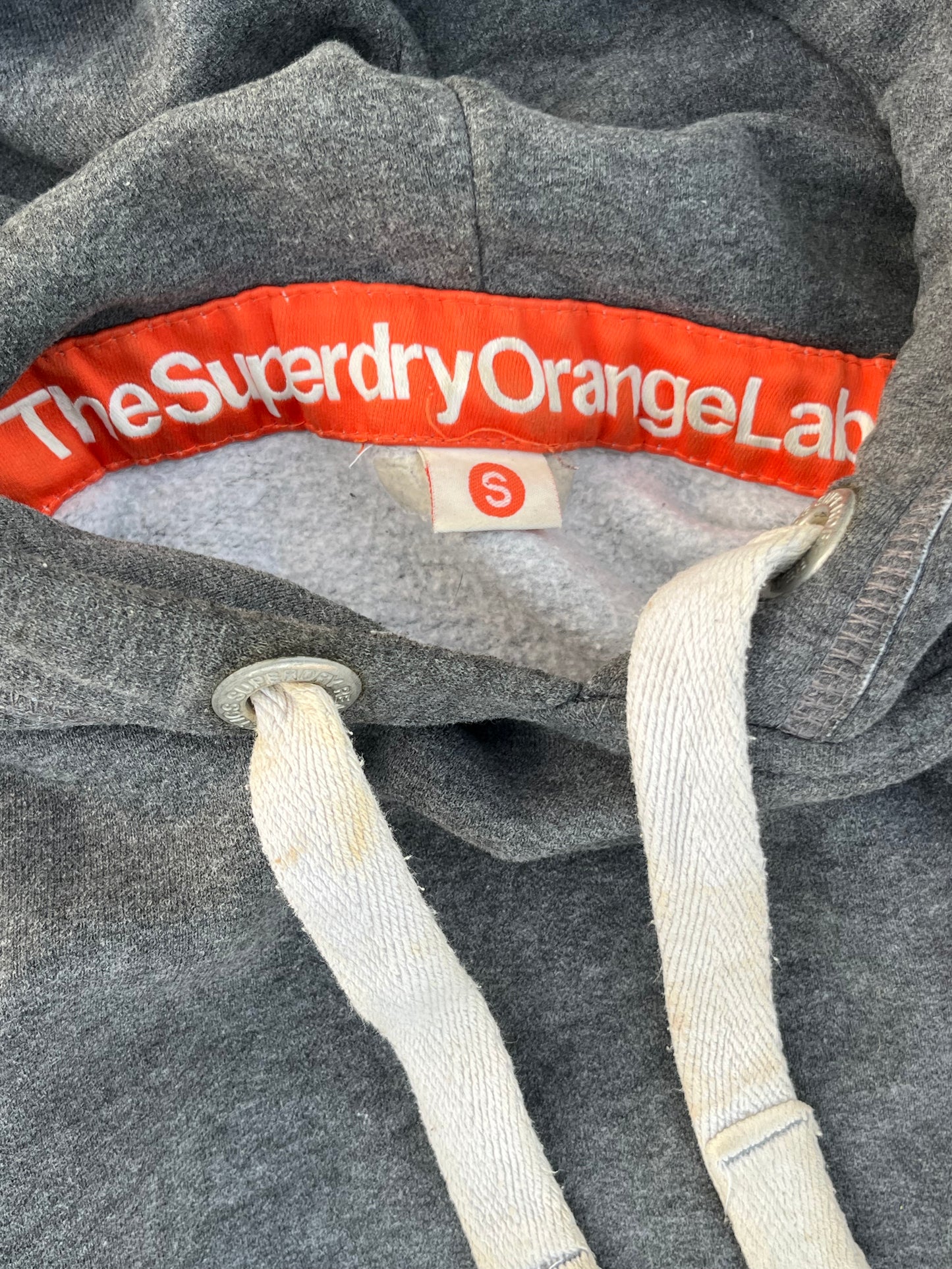 Vintage SuperDry Grey Orange Label Hoodie (M)