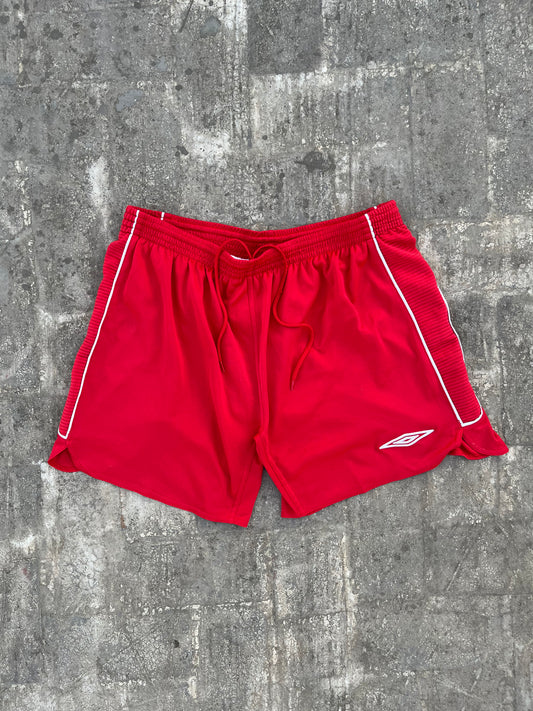 Umbro Striped Red/White Football Shorts (L)