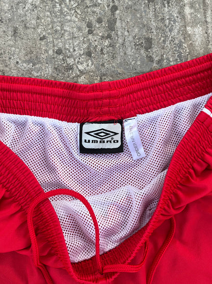 Umbro Striped Red/White Football Shorts (L)