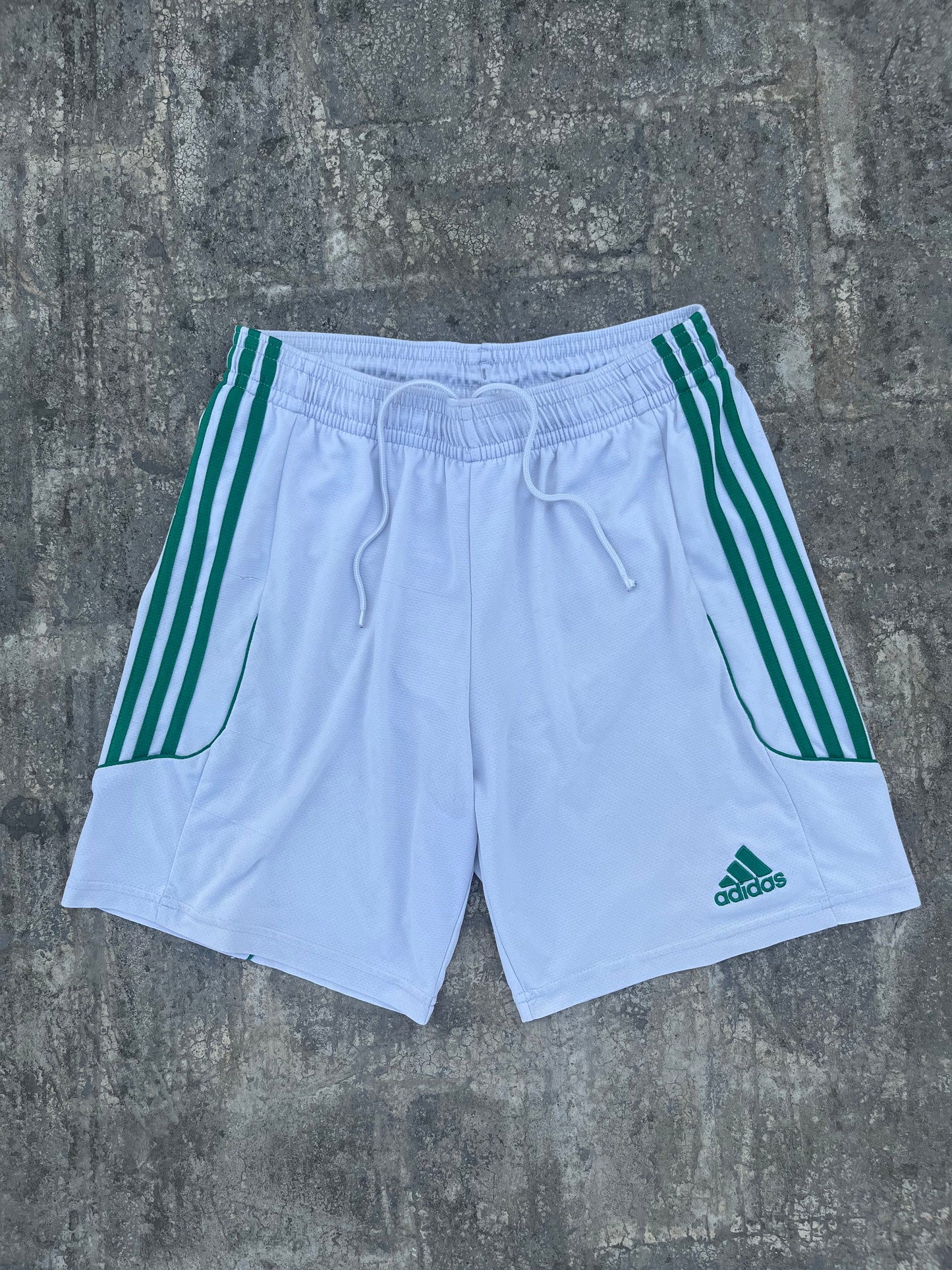 Adidas White and Green stripes Football Shorts (L)