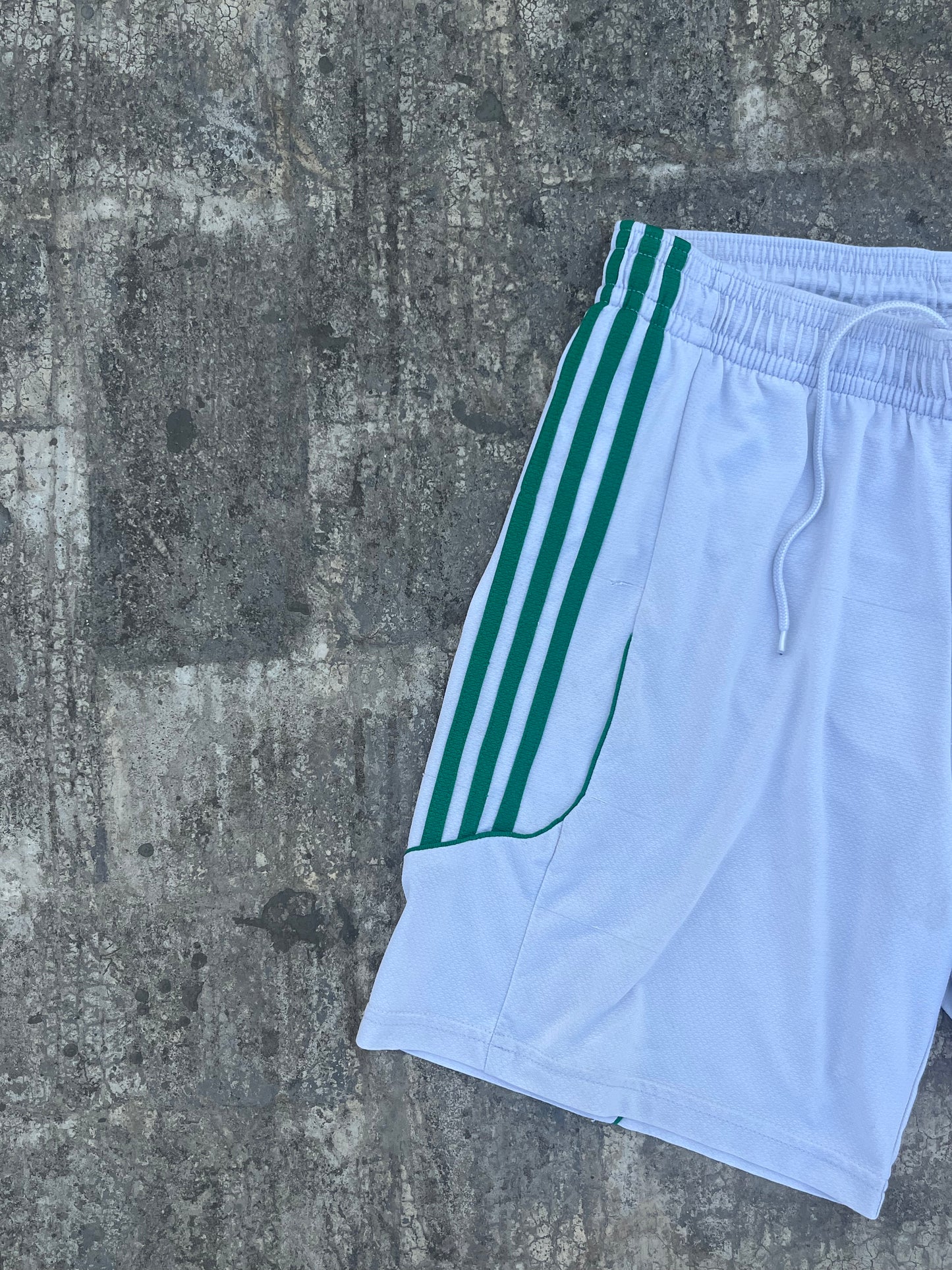 Adidas White and Green stripes Football Shorts (L)