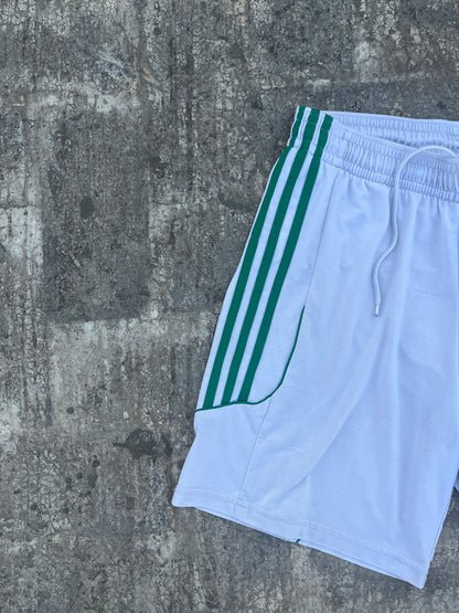 Adidas White and Green stripes Football Shorts (L)