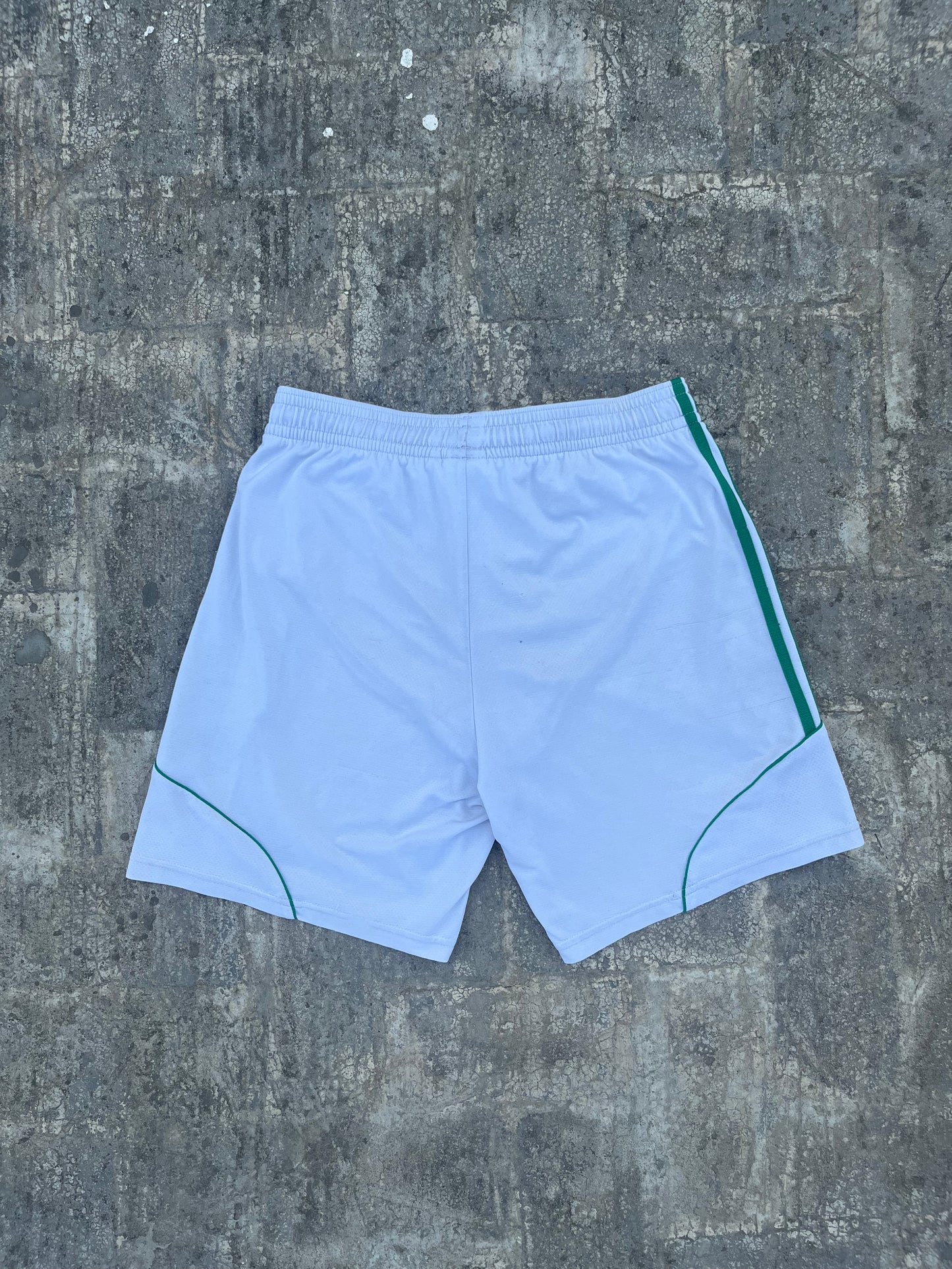 Adidas White and Green stripes Football Shorts (L)