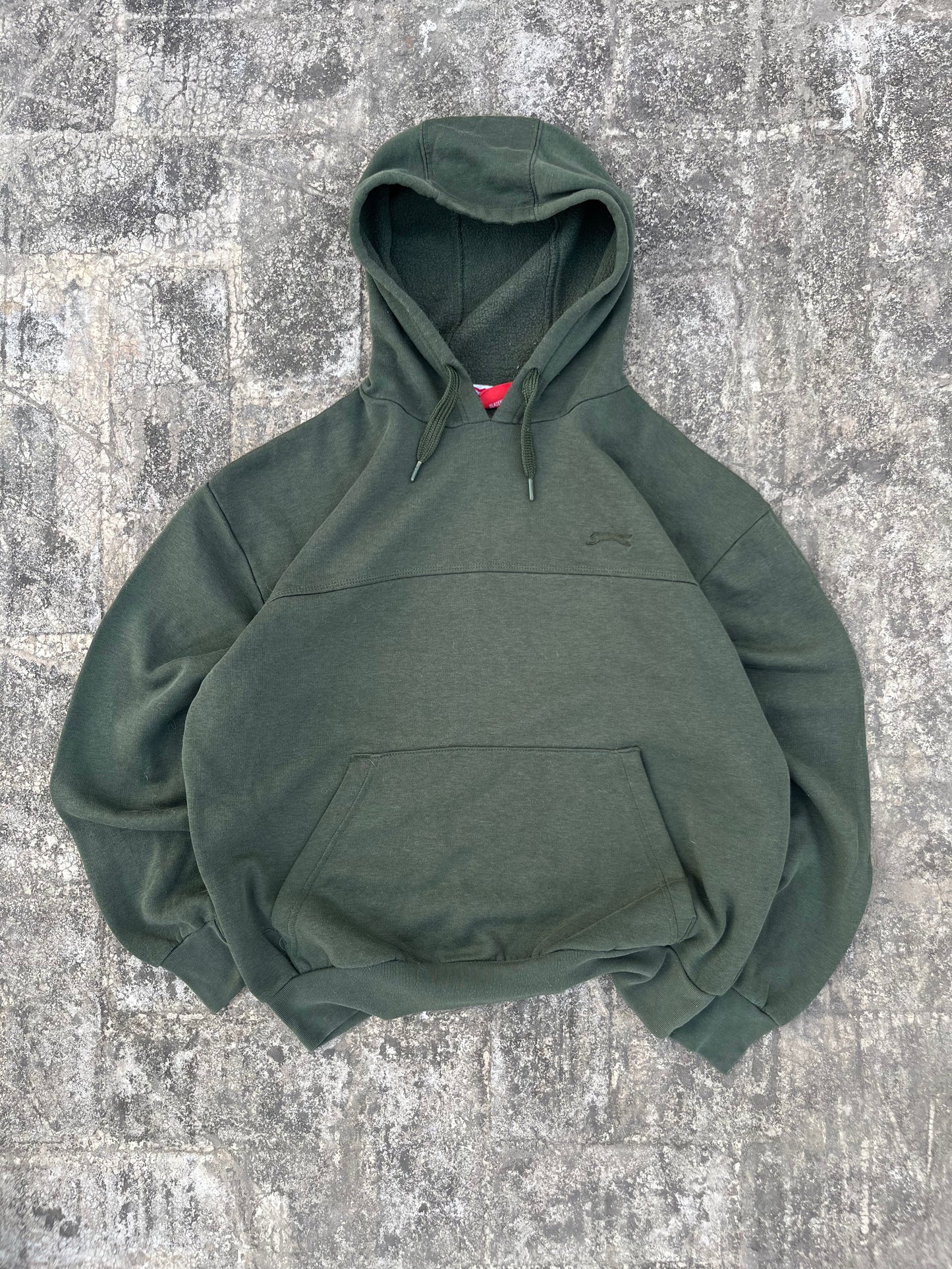 Vintage Slazenger Green Oversized Cropped Fit Hoodie (M)